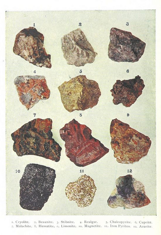 Numbered Mineral Specimen Plate