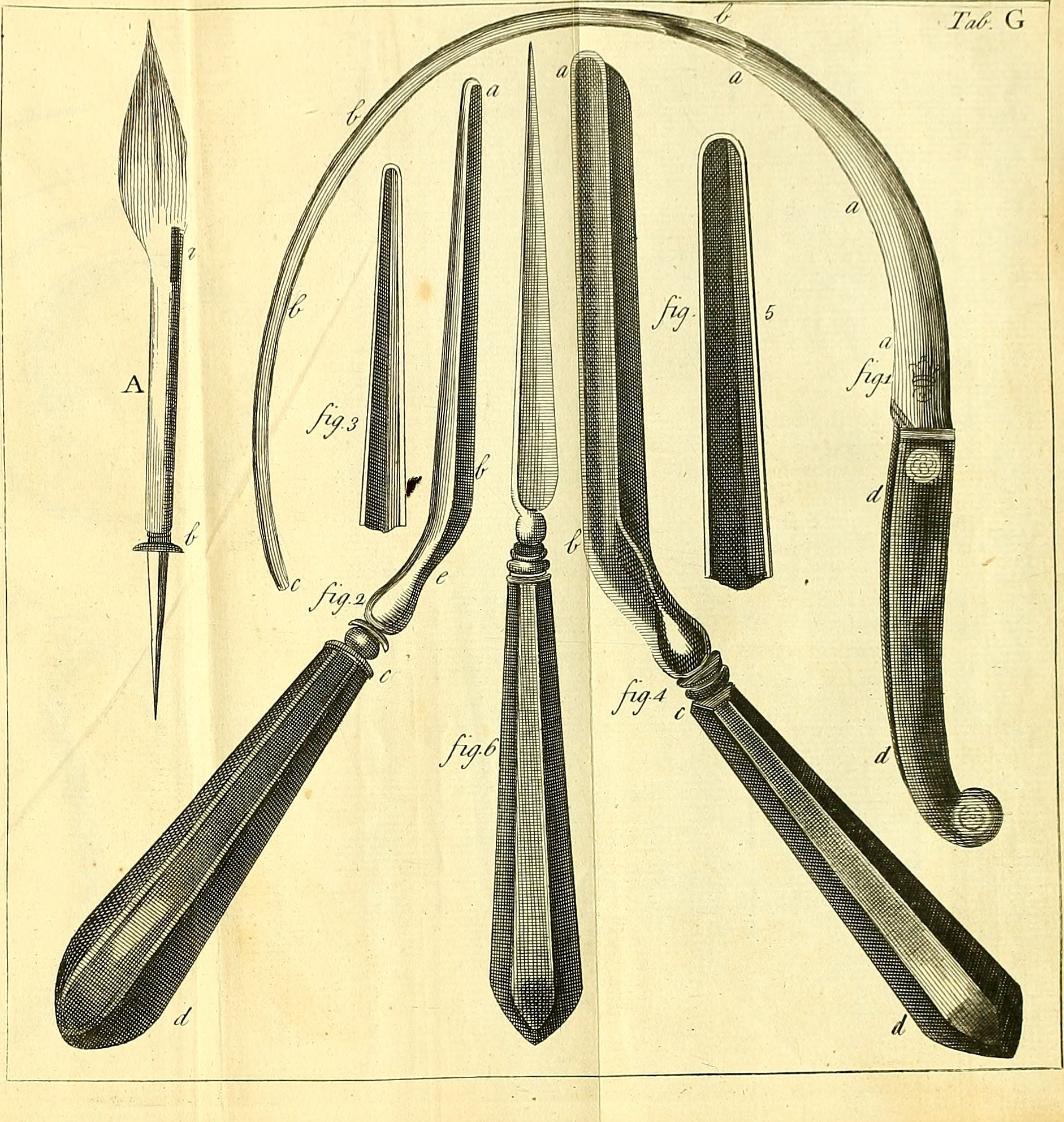 Engraved Plate of Surgical Implements
