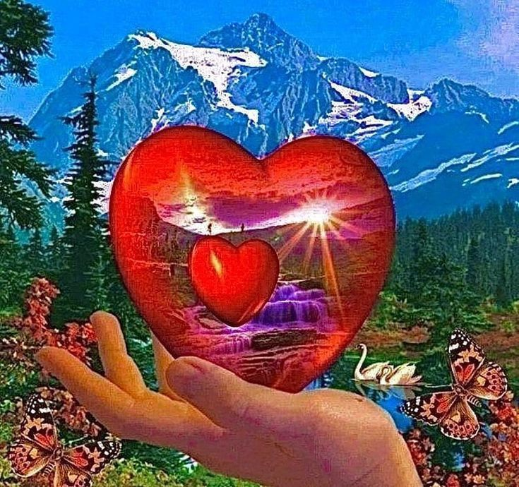 Glossy Heart Alpine Fantasy Collage