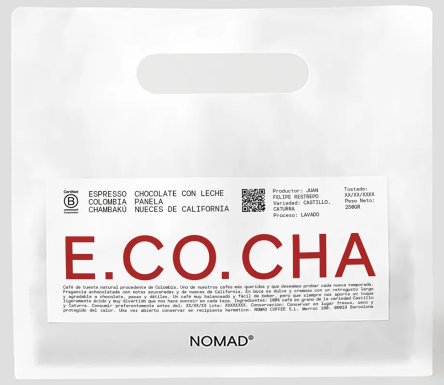 NOMAD E.CO.CHA Colombia Chambaku coffee pouch
