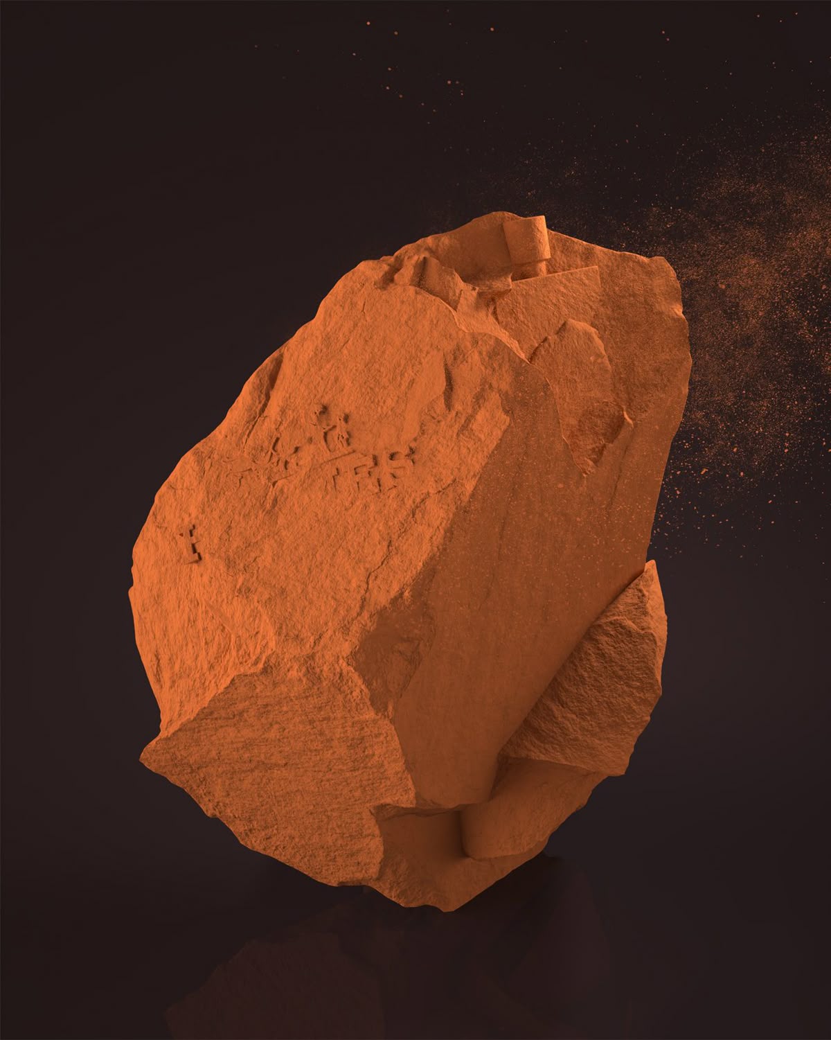 Terracotta Stone in Dark Void