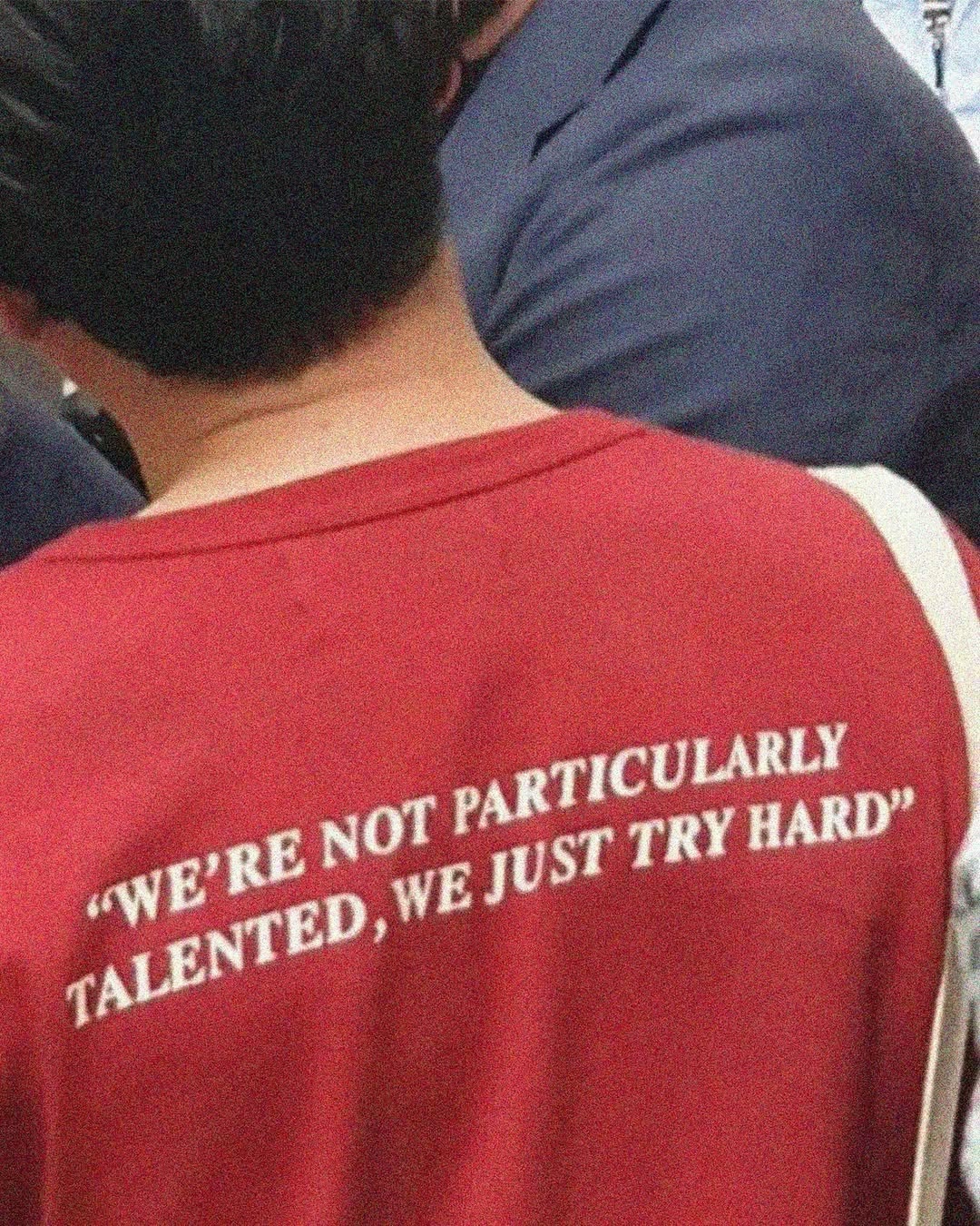 Candid red slogan back